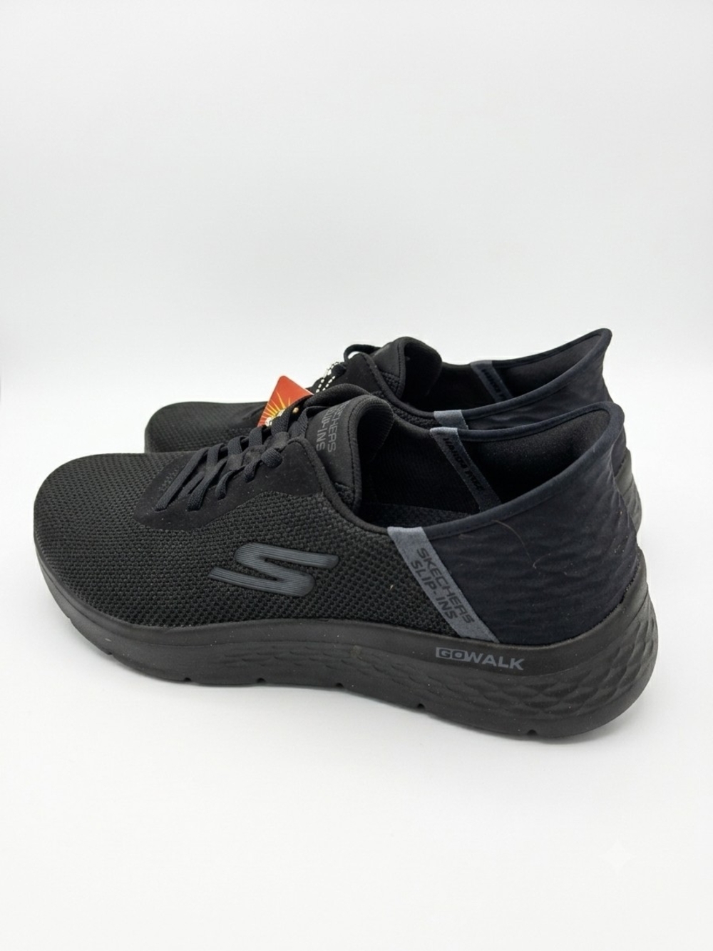New Size 12 Extra Wide Men's Skechers GO walk Flex Slip-In Sneakers  Black Shoes - Picture 2 of 6
